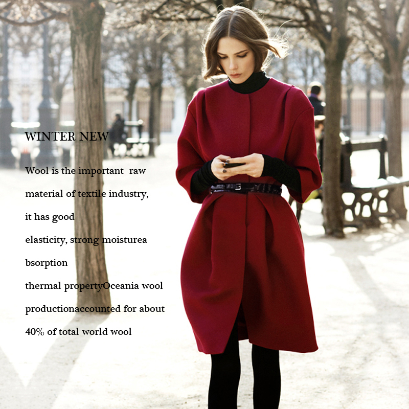 Winter women's high quality fashion royal trench elegant woolen outerwear wool coat fashion elegant
