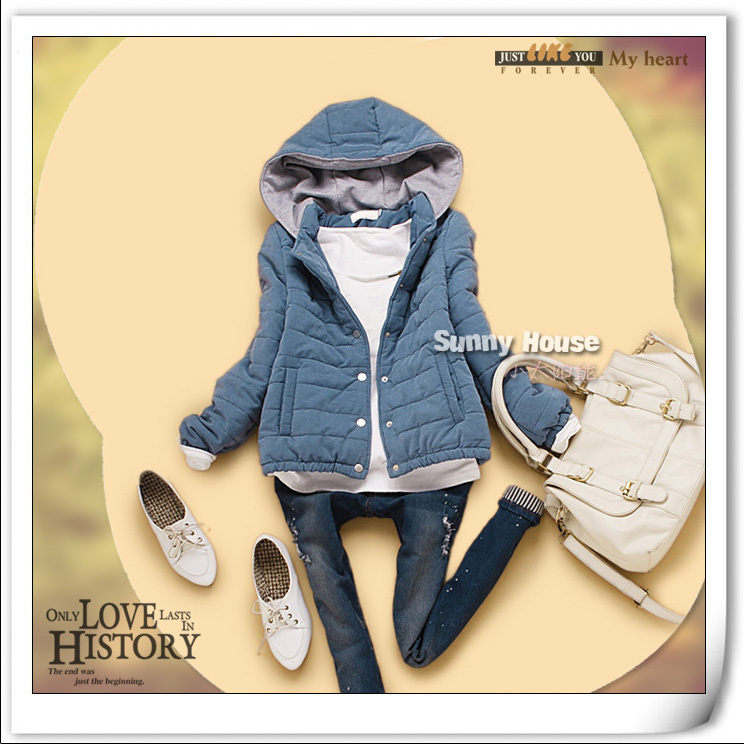 Winter women's thick cotton-padded jacket outerwear all-match with a hood thermal wadded jacket cotton-padded jacket