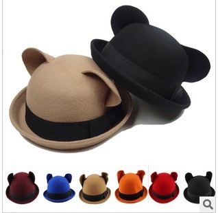 Winter Wool Hats Wholesale 10pcs/lot Novel Animal Shape Lovely & Fashion Adult Headwear Round Top Good Quality Female Caps