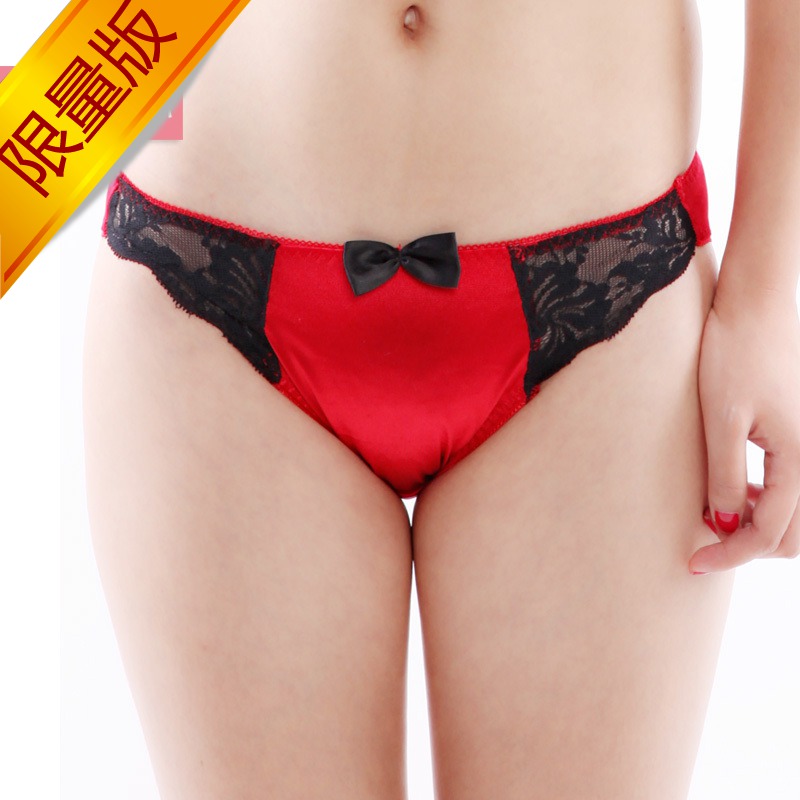 Wire hot-selling sexy thin lace bow women's trigonometric panties