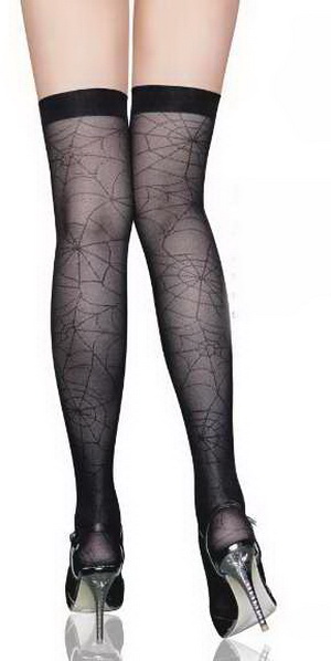 Wire socks elastic over-the-knee women's black stockings 7817