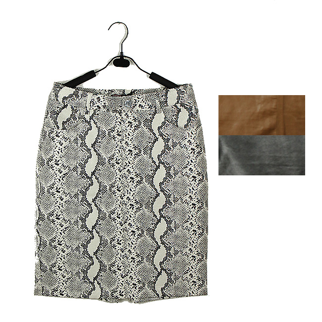 Wire winter new arrival low-waist leather skirt skorts PU bust skirt vintage serpentine pattern medium skirt female