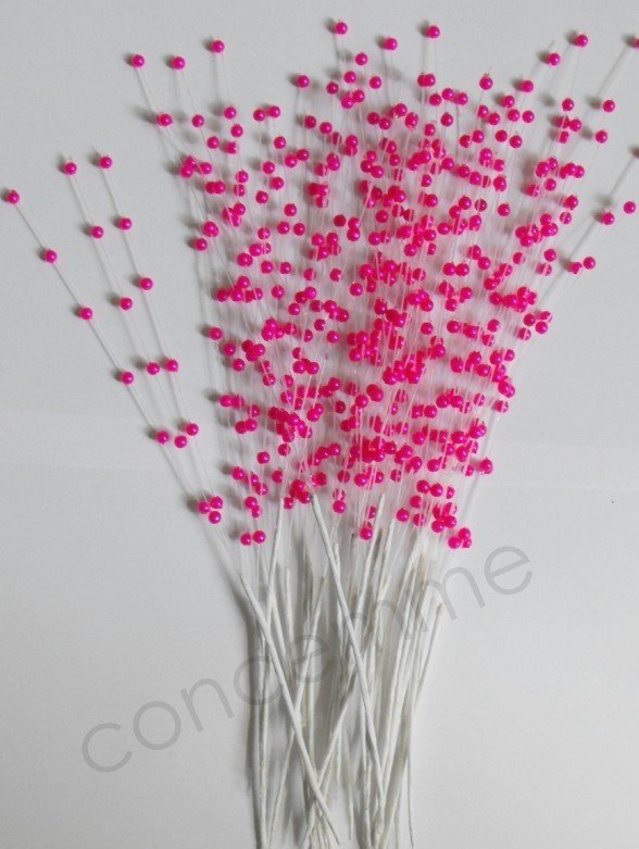 Wired Hot Pink pearl spray 50 stems for flowers weddings fascinators crafts Free Shipping