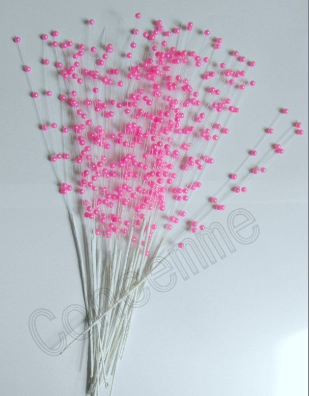 Wired Pink pearl spray 50 stems for flowers cakes weddings fascinators crafts Free Shipping