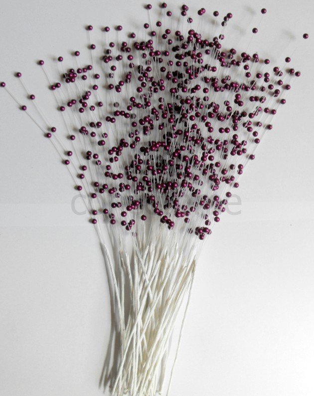 Wired Purple pearl spray 500 stems for flowers weddings fascinators crafts Free Shipping