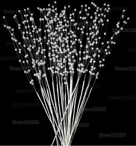 Wired White pearl spray 50 stems for flowers cakes weddings fascinators crafts