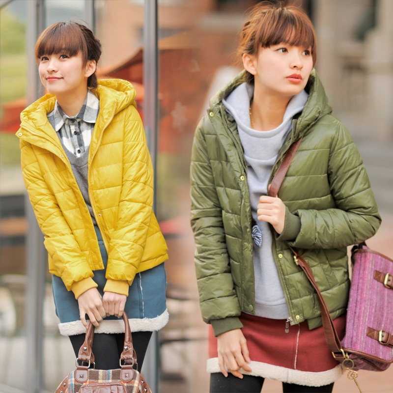 With a hood thickening wadded jacket female winter small cotton-padded jacket thermal outerwear women's cotton-padded jacket