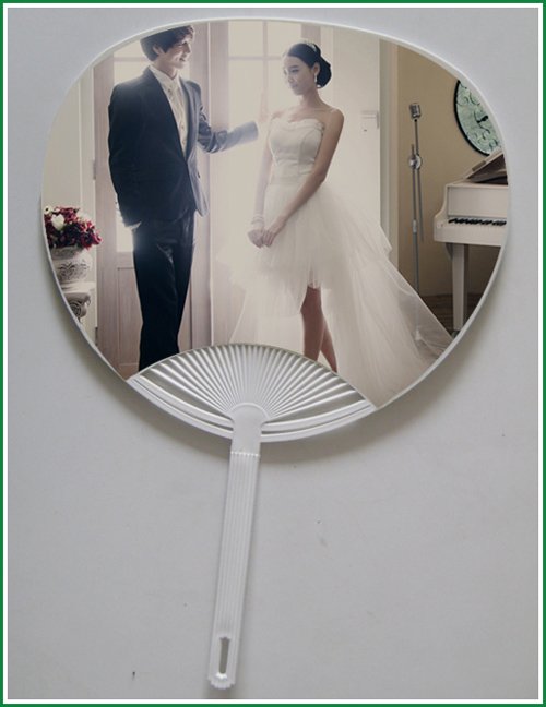 with custom wedding photo wedding promotional gift plastic hand fan