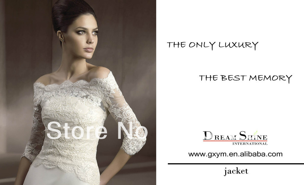 WJ009 Customized color free elegant half sleeve high quality lace wedding jackets