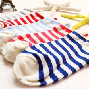 Woman korean cute lacework stripe socks invisible