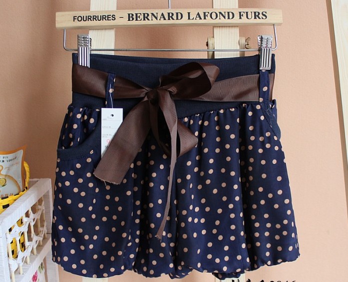 Woman New hot-selling Ladies shorts pants female bow ribbon Polka Dot shorts Shirt free shipping