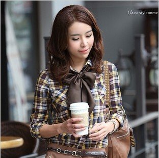 Woman Plaid Shirt,3 Color Plaid Sweety Shirt Drop Shipping,New&Cheap Fashion Shirt,Wholesale Price