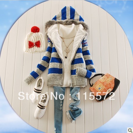 women 1pc winter warm slim cotton hoodies party evening cardigan coat sweatershirt