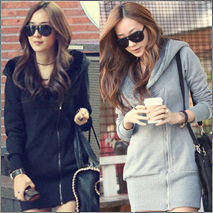 women autumn winter dress coat jacket black gray fashion clothes warm hoodie slim 1200 free shipping