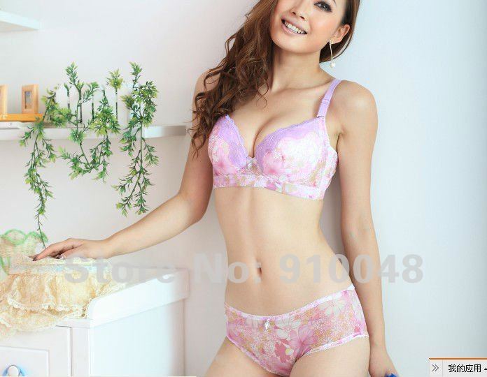 Women  back four hook and eye C cup  bra set  #TZ407 / size 34,36,38,40 / wholesale & retail / free shipping