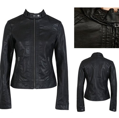 women black jackets biker faux leather jacket size S M L XL XXL fashion brand jacket 2013 free shipping whoelsale dropship