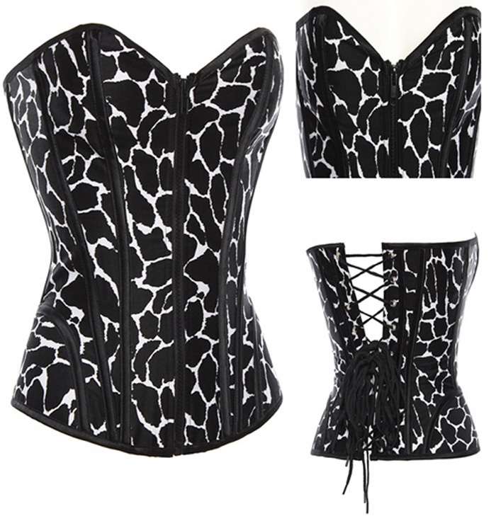 Women bustier Corset(overbust) steel bone Sexy Lingerie white 0843