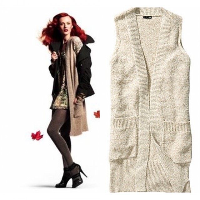 Women cardigan vest hm fashion medium-long bling sleeveless sweater elegant