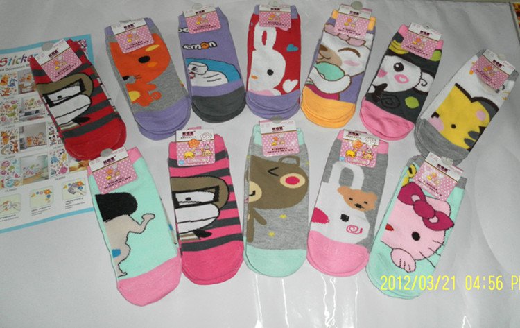 Women Cartoon Puzzle Pattern Socks, Lovely Pictures + free shipping