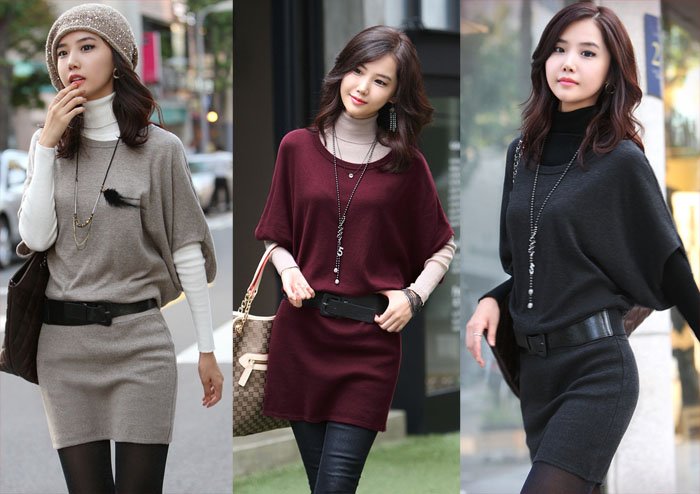 Women Casual Crewnecks Sweater Coat Mid Sleeve Tunic T-Shirt Blouse Knit Top New  (HR116)