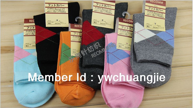 women checked socks
