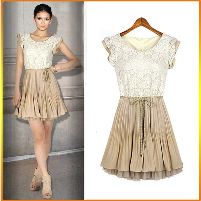 women  clothes dress women fashion normic lace plus size pleated chiffon one-piece dress
