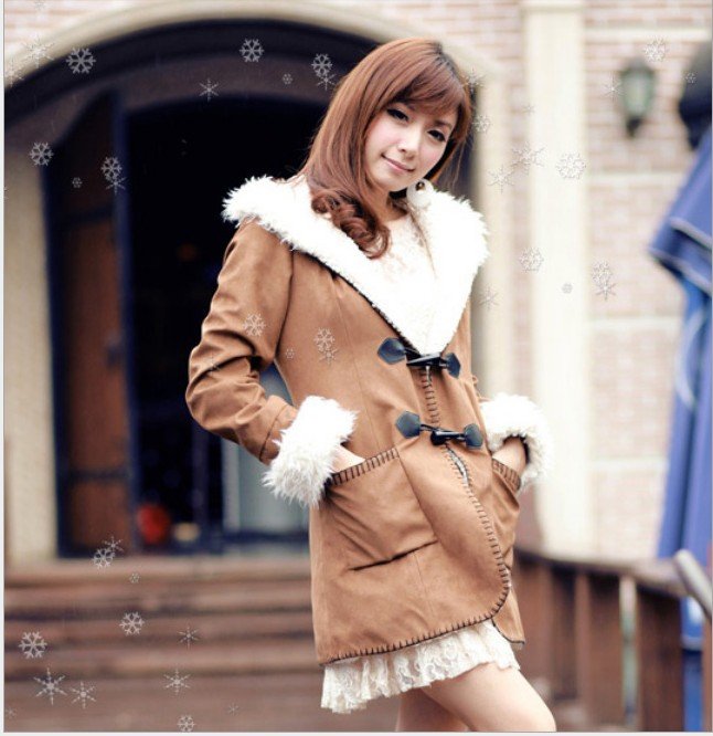 women clothing 2012 Urban fashion collars cloth coat upset female fur winter coat women,Flannel warm women jacket