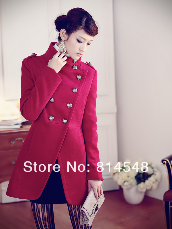 Women coat fashion overcoat/ Napoleon military uniform double breast winter coat /jacket outerwear/Military style Jacket