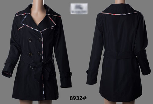 Women Designer Fashion Brand Burb Long Belted Double Breated Vintage Autumn/Spring Lace Jacket&Coat #8932 M-XXL Black/Khaki
