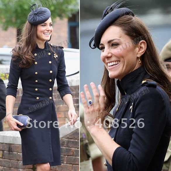 Women Double Breasted Cashmere Wool Trench Coat Jacket Outwear Princess Kate 3509