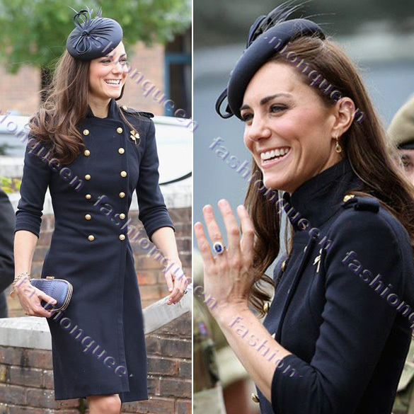 Women Double Breasted Cashmere Wool Trench lady Coat Jacket Outwear winter Princess Princess Kate's Wear 3509