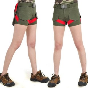 Women Fashion Army Green Cotton Shorts