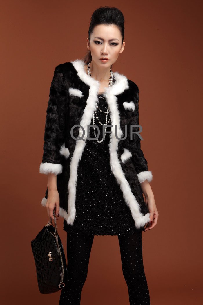 Women Fashion Genuine Real mink Fur Coat with sheep fur trim ' Winter Outwear Wholesale/Retail/Free Shipping/OEM QD22120 A G