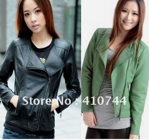 Women fashion short Style PU Leather jackets Plus Size high quality Womens jackets coats free shipping!