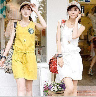 Women Fashion Sleeveless Romper Strap Short Jumpsuit Scoop 5 Colors free shopping   (656-3)