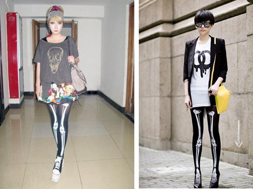 Women Halloween Skeleton Bone Skull Tights Pantyhose Leggings Stocking Punk New[040245]