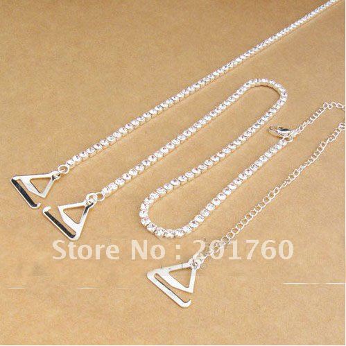 Women Intimates Accessories Summer sex Single row Crystal Bra Tape Bra Shoulder Straps 10pcs/lot mix order free shiping