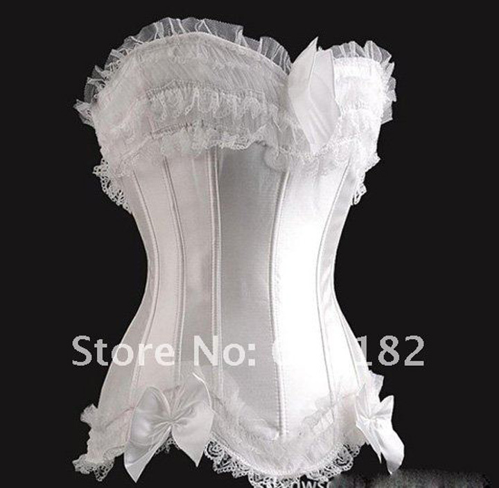 Women intimates Satin Sexy Lingerie Sexy Corset Wholesale and Retail white 1792