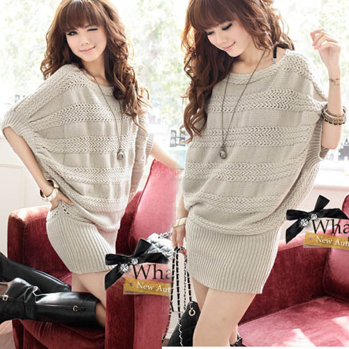 Women irregular coarse knitting long design sweater outerwear,Free shipping