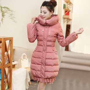 Women lace decoration down coat female fashion medium-long slim 1162