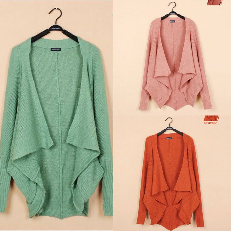 Women Ladies Batwing Cape Poncho Knit Top Cardigan Coat Camel 3Color for Choice