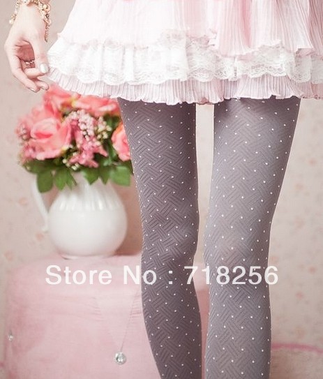 Women Ladies Dot Opaque Pantyhose Stocking 120d Leggings Tights Comfortable BLAC