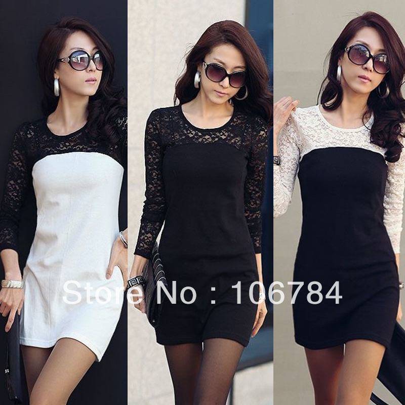women ladies sexy cotton lace casual  dress