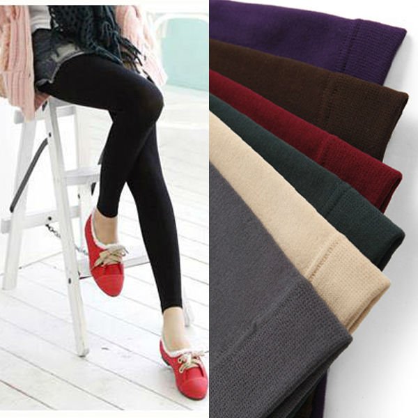 Women Lady FOOTLESS TIGHTS Winter Stretchy SEAMLESS LEGGINGS Tights 8 Colors Winter Autumn Spring Worm