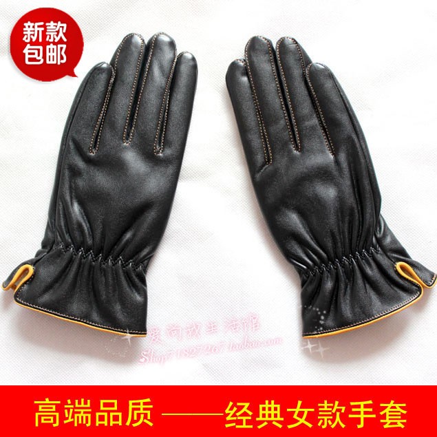 Women leather gloves women's faux leather velvet thermal gloves female motorcycle gloves