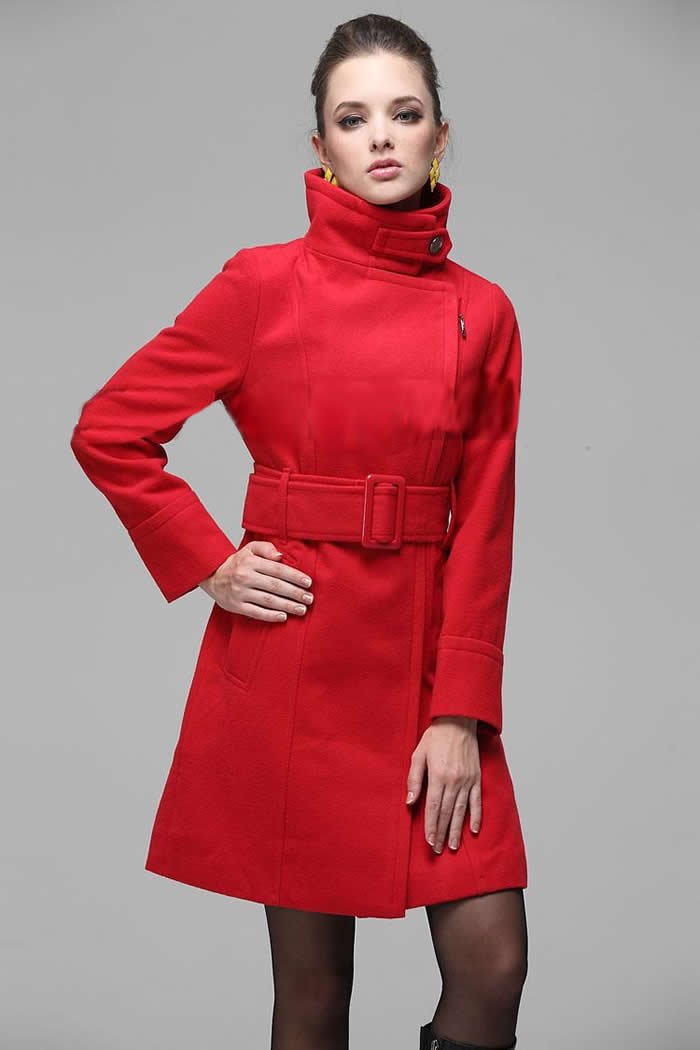 Women long coat zipper wool coat trench coat outerwear Free shipping winter clothes overcoat hot sell jacket