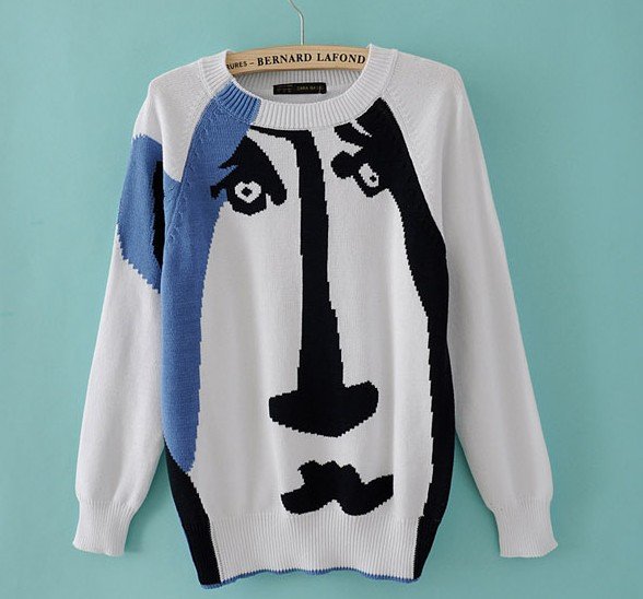 Women Long Sleeve Print Knitted Pullovers Women Sweater Knitting Cotton Wear I2914-K11