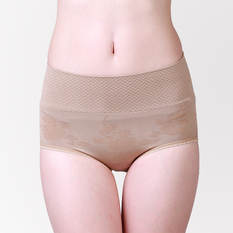 Women mid waist seamless jacquard abdomen drawing butt-lifting body shaping beauty care briefs k31001