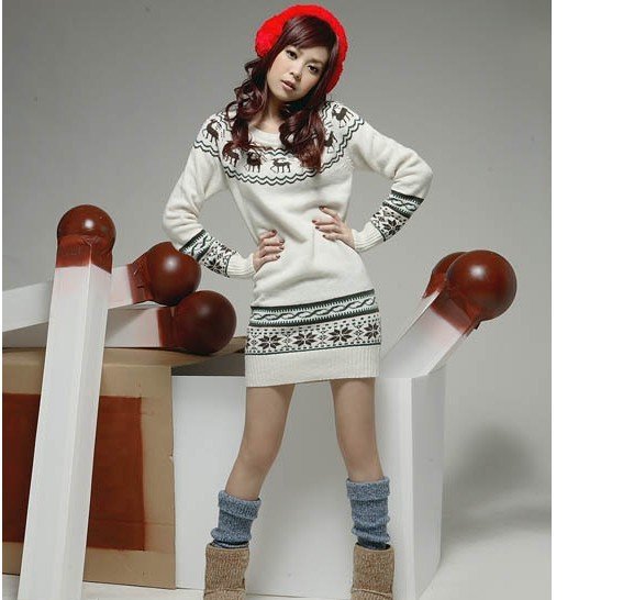 Women must have casual fashion print cartoon O-neck long Sweaters cardigan pullover(Drop Shipping Support!)Free shipping