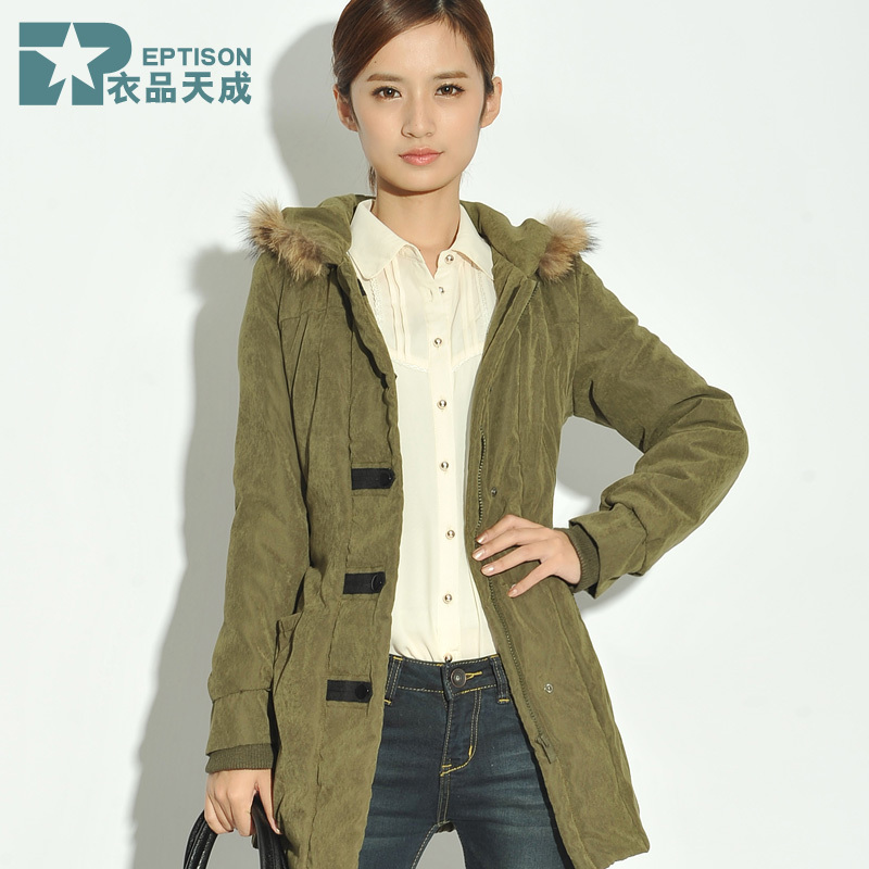 Women outerwear 2012 winter with a hood thickening cotton-padded jacket wadded jacket female medium-long mf020